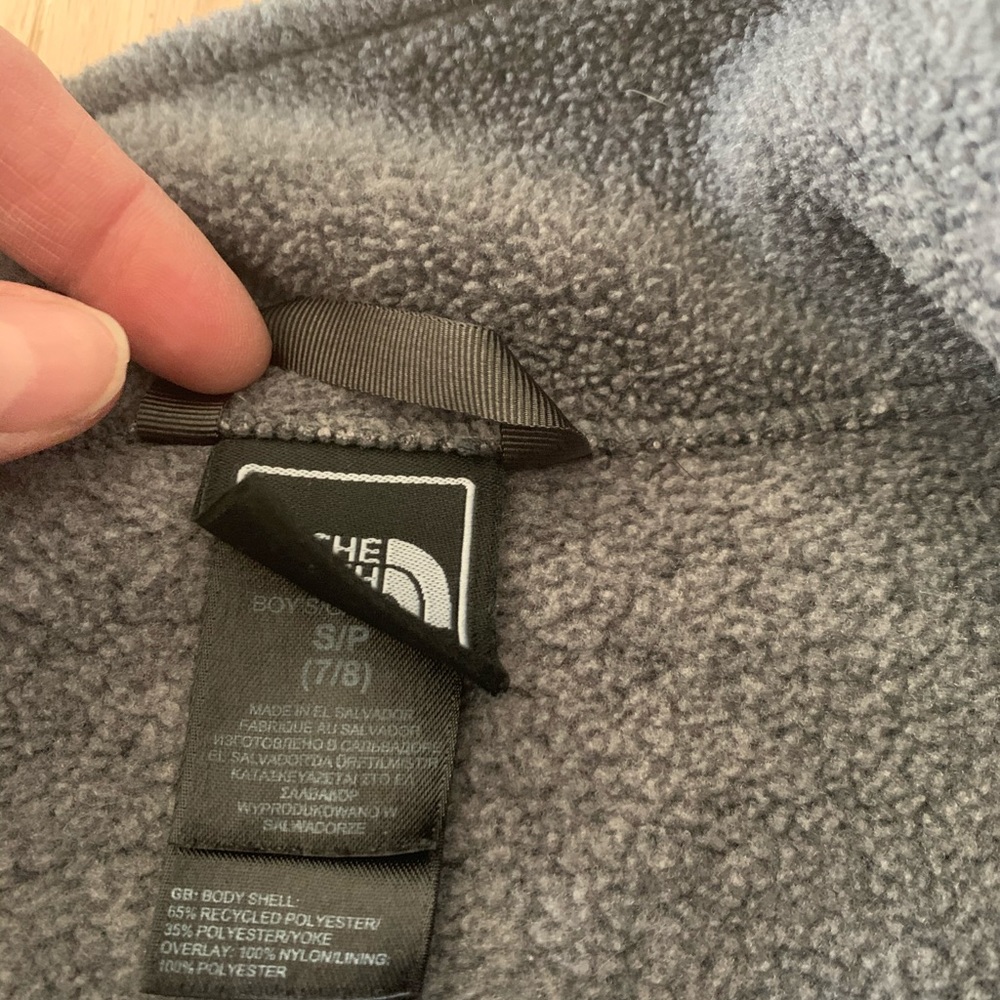 Boys Gray North Face Fleece Jacket